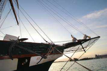 The Fair Jeanne was the first to arrive in Sarnia this week for the Tall Ships Festival Aug 9-11 (BlackburnNews.com photo by Dave Dentinger)