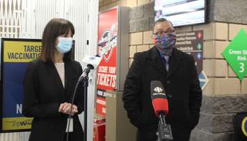 Targeted vaccine clinic for the 80+ population at the WFCU Centre in Windsor, March 3, 2021. (Photo by Maureen Revait) 