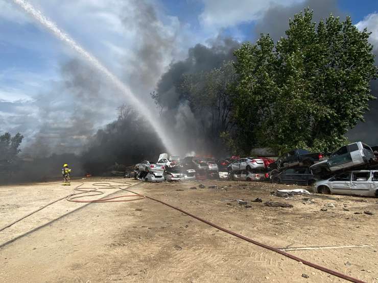  A large fire at A Gold & Sons. September 6, 2023. Photo supplied by Municipality of Chatham-Kent.