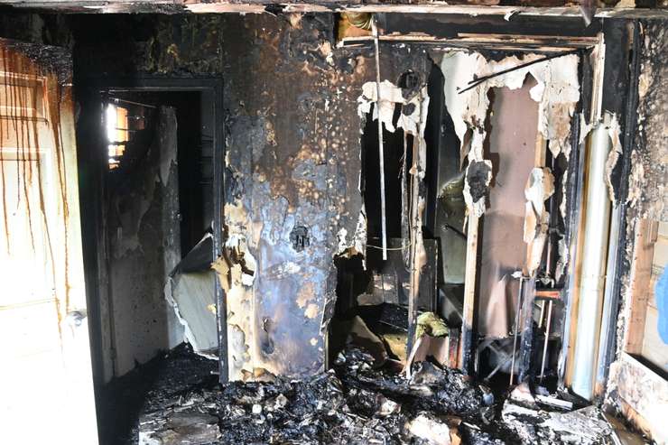 Home damaged in July 13, 2025 fire. Photo courtesy of the Sarnia Police Service. 