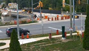 Grand Bend Bridge construction project - Sept. 15/25 (Photo via Grand Bend Bridge Cam)