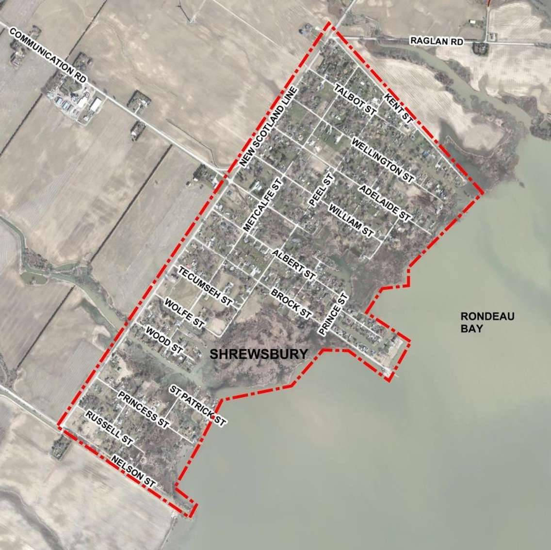 Shrewsbury Master Plan Servicing area. (Photo courtesy of Municipality of CK)