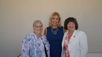 MP Pat Davidson, Lambton College President Judith Morris, and Cambridge MPP Kathryn McGarry at announcement Wednesday. June 24, 2015 (BlackburnNews.com Photo by Briana Carnegie)