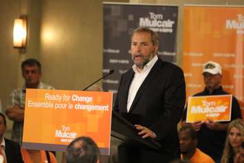 Federal NDP Leader Tom Mulcair stops in Windsor on July 22, 2015. (Photo by Ricardo Veneza)