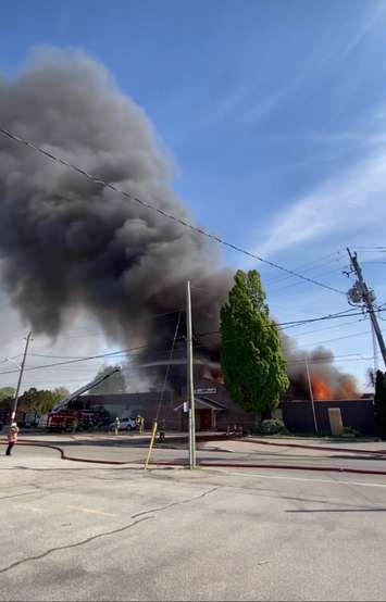 Fire on Inshes Avenue in Chatham. May 19, 2021. (Photo courtesy of Dan Benn)