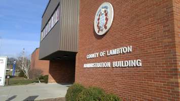 Lambton County administration building on Broadway St in Wyoming. (Photo by Colin Gowdy, Blackburn News)