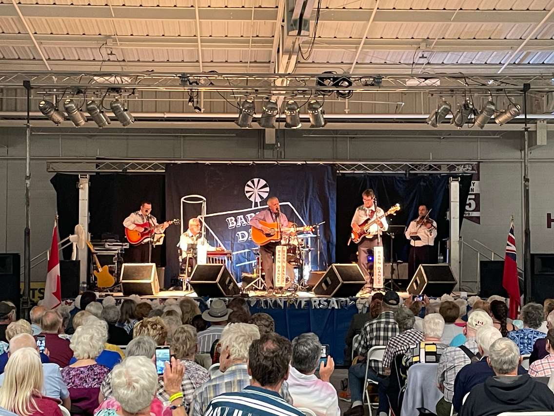Larry Mercey performing at the final Barn Dance Campout Jamboree on Saturday, May 27, 2023. (Kate Otterbein / Blackburn News)