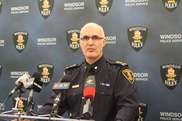 Chief Al Frederick addresses media at a news conference November 19, 2015. (Photo by Maureen Revait) 