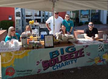 BIG Squeeze stand at Auto House Honda in Sarnia. August 7, 2024. (Blackburn Media photo from 99.9FM The Fox)