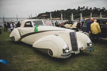 1937 Cadillac Series 90 Hartmann Cabriolet restored by RM Auto Restoration at the 2018 Pebble Beach Concours d’Elegeance (Darin Schnabel © 2018 Courtesy of RM Sotheby’s)