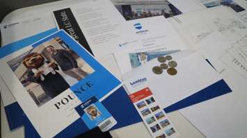 Items placed in the Lambton College time capsule to be opened in 2067.  August 29, 2019 Photo by Melanie Irwin
