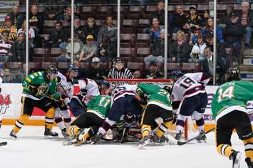 The Sting can't get the tying goal in the dying seconds vs Saginaw Mar. 13, 2015 (Photo courtesy of Metcalfe Photography)