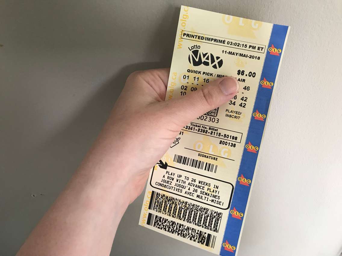 Lotto Max lottery ticket. May 12, 2018. (Photo by Melanie Irwin, BlackburnNews)