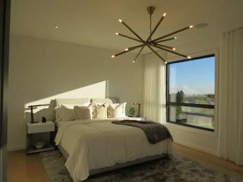 The master bedroom at the Dream Lottery home at 2074 Ironwood Rd. (Photo by Miranda Chant, Blackburn News)
