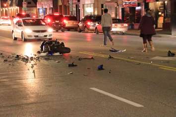 Police responded to a crash involving a motorcycle in the area of Tecumseh Rd. E and Arthur Rd., November 17, 2017. (Photo courtesy of Allan Johnson)