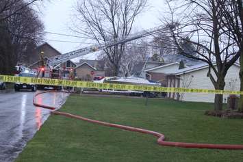 Chatham-Kent firefighters respond to a house fire in Blenheim on March 24, 2016. (Photo by Ricardo Veneza)