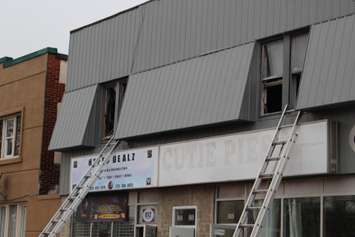 Fire crews put out a blaze at 812 Ottawa St. on Sunday afternoon. (Photo by Jason Viau)
