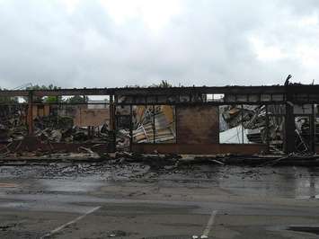 The aftermath of a fire that tore through businesses at 1700 Hyde Park Rd. in London on June 30, 2016. Photo taken July 1, 2016. (Photo courtesy of Avery Kloss)