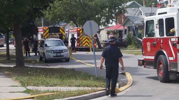 Sarnia firefighters respond to house fire in the area of Russell St. and Cameron St. August 9, 2016 BlackburnNews.com photo by Josh Boyce