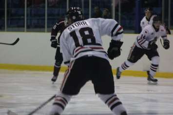 The Chatham Maroons take on the Sarnia Legionnaires, October 29, 2015. (Photo courtesy of Jocelyn McLaughlin)