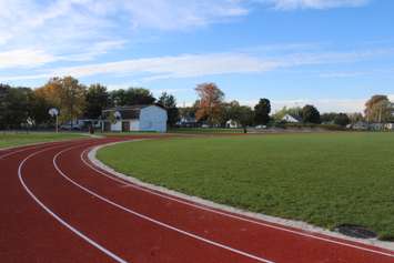 The new field at WDSS, complete with a rubberized track. October 19, 2016. (Photo by Natalia Vega)