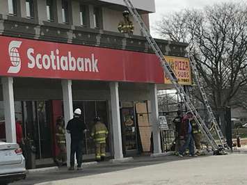Sarnia Fire and Rescue respond to a renovation fire at Eastland Centre. May 2, 2018. (Photo provided to BlackburnNews by Greg Grimes)