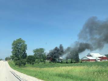 House fire near Auburn on July 5, 2019. (Photo by Justin Dobie)