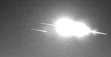 Image of the fireball taken by the Global Meteor Network camera in Hullavington, Wiltshire, U.K., February 28, 2021. Photo by Paul Dickinson (GMN)