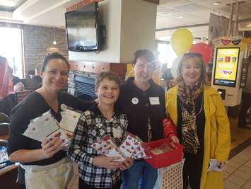 McDonalds Owner/Operator Colleen Buckley (far right) is joined by Pathway's volunteers May 7, 2019.  Photo by George Hayes. 