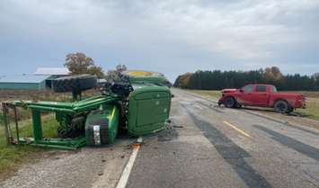 Collision on Petrolia Line, near Inwood Road. October 25, 2023. (Photo courtesy of West Region OPP via X - formerly Twitter)