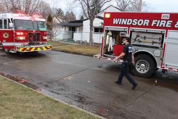Windsor fire crews respond to a fire at 997 McKay Ave. on March 16, 2015. (Photo by Jason Viau)