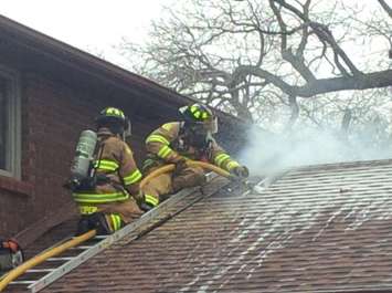 Structure fire on Tawny Rd. March 15, 2016 (Photo courtesy of Sarnia Fire and Rescue Services via Twitter).