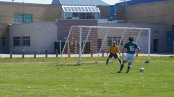 The Irish hosted Chatham-Kent in the 'AAA' Senior Boys Soccer Semi Finals. Photo by Jake Jeffrey. May 17, 2016
