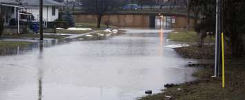 Siskind Court in Chatham has been closed due to flooding. February 7, 2019. (Photo by Greg Higgins)