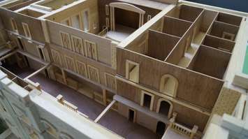 A replica of SCITS High School in Sarnia built by Don Percival. December 4, 2018. (Photo by Colin Gowdy, BlackburnNews)