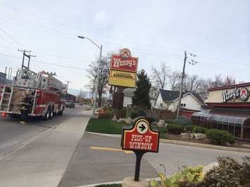 Crews respond to a fire at the Wendy's in Leamington, November 18, 2015. (Photo by Ricardo Veneza)