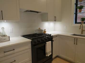 The secondary kitchen inside the Dream Lottery home at 2397 Meadowlands Way. (Photo by Miranda Chant, Blackburn News)