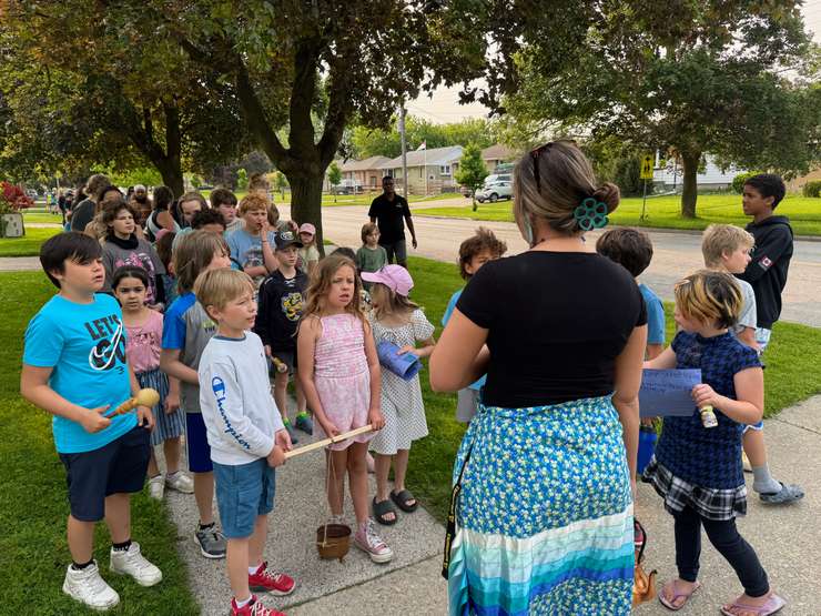 Students from Queen Elizabeth II participate in a joint water walk. June 3, 2025 Blackburn Media photo by Melanie Irwin