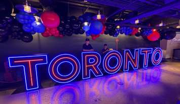 A "Toronto" sign at the Rogers Centre (Blackburn Media Photo by Melanie Irwin)