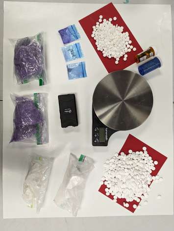 A seizure of drugs and paraphernalia is shown on January 23, 2023. Photo provided by Windsor Police.