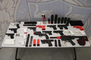 A number of 3D printed weapons and weapons components were allegedly found in a Stratford home. Photo courtesy of the Stratford Police Service.