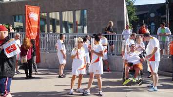 Torchbearers at Pan Am Games celebration, City Hall June 16, 2015 (BlackburnNews.com Photo by Briana Carnegie)