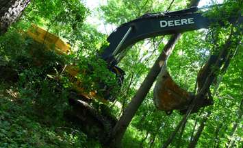 An excavator is seen in the Ojibway Nature Reserve in Windsor. (Photo courtesy Dan A. Ceti via Friends of Save Ojibway Facebook page)