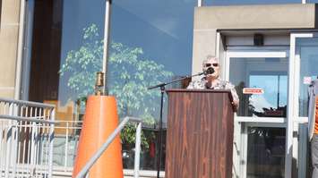 MP Pat Davidson  outside Sarnia City Hall June 16, 2015 (BlackburnNews.com Photo by Briana Carnegie)