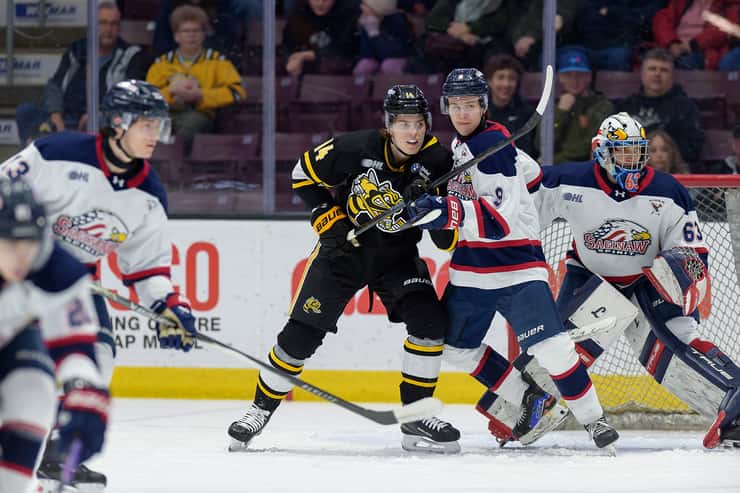 Saginaw at Sarnia Sting, March 15, 2026. Photo by Metcalfe Photography. 