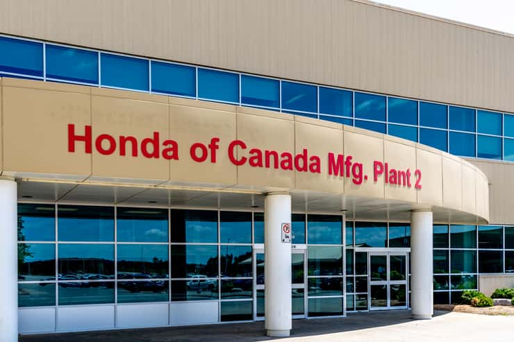 (Honda's manufacturing plant in Alliston, Ontario, courtesy of JHVE Photo / Editorial Royalty-free / iStock Editorial / Getty Images Plus