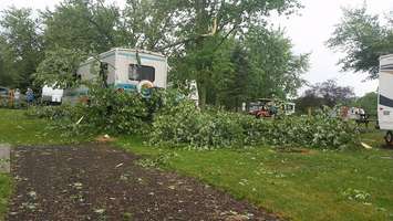 Storm damage at Rock Glen Family Resort Sat June 17, 2017. Photo by Rob Russell. 