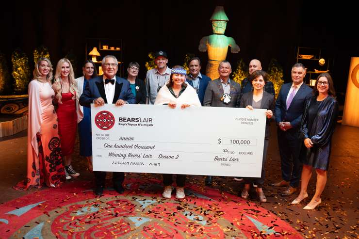 Aamjiwnaang First Nation member Chelsee Pettit, owner of Aaniin Retail Inc., was declared the winner of Bears' Lair. Image courtesy of Pender PR.