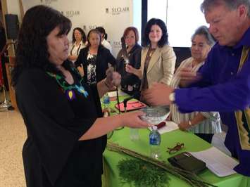 A Smudge Ceremony at St.Clair College, September 22, 2015.  (Photo by Adelle Loiselle)