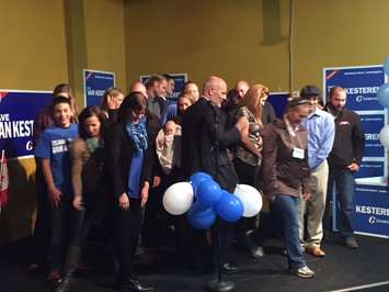Chatham-Kent-Leamington Conservative MP Dave Van Kesteren and his campaign team, October 19, 2015 (Photo by Mike James)